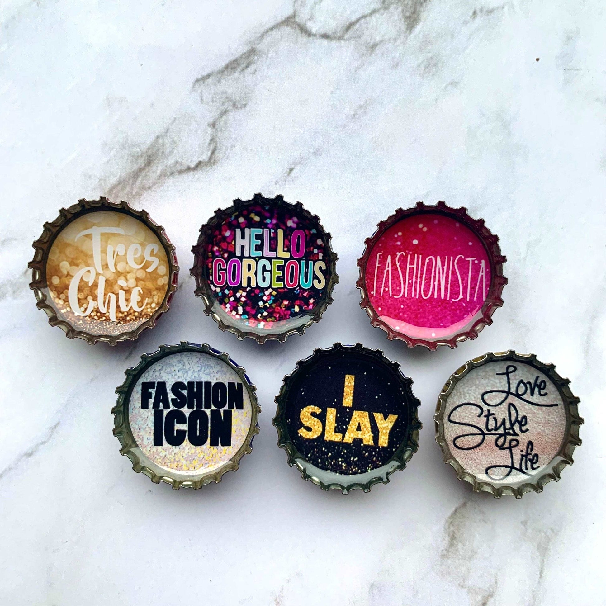 Bottle Cap Magnets - Hello Gorgeous