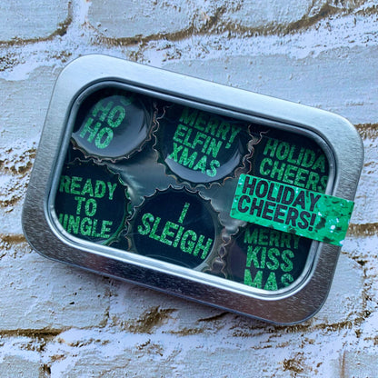 Bottle Cap Magnets - Holiday Cheers