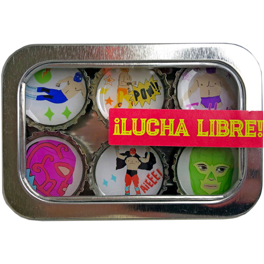 Bottle Cap Magnets - Lucha Libre