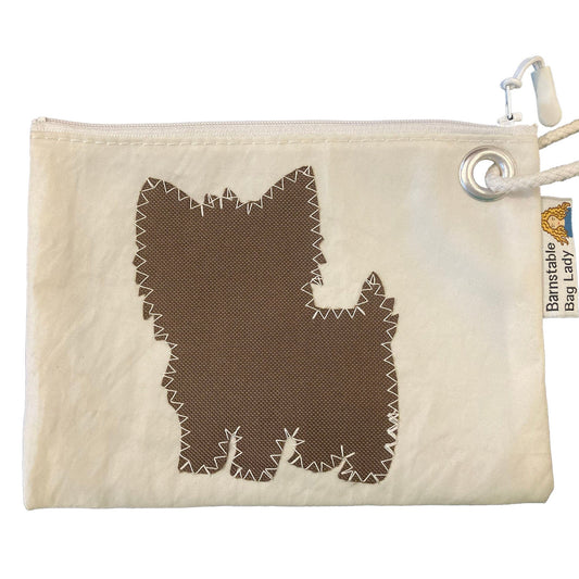 Sailcloth Wristlet - Brown Small Dog