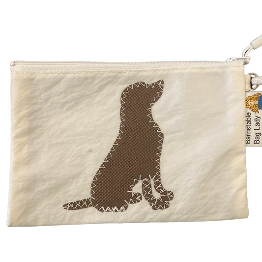 Sailcloth Wristlet - Chocolate Labrador Sitting