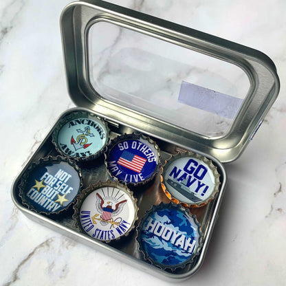 Bottle Cap Magnets - Navy