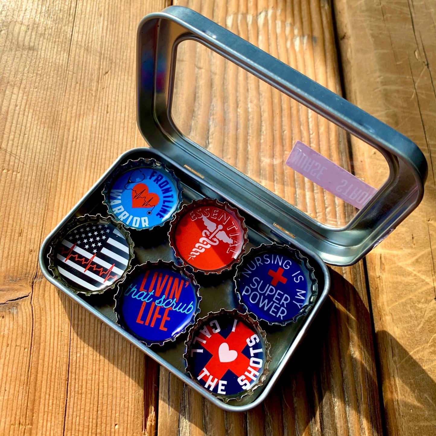 Bottle Cap Magnets - Nurse