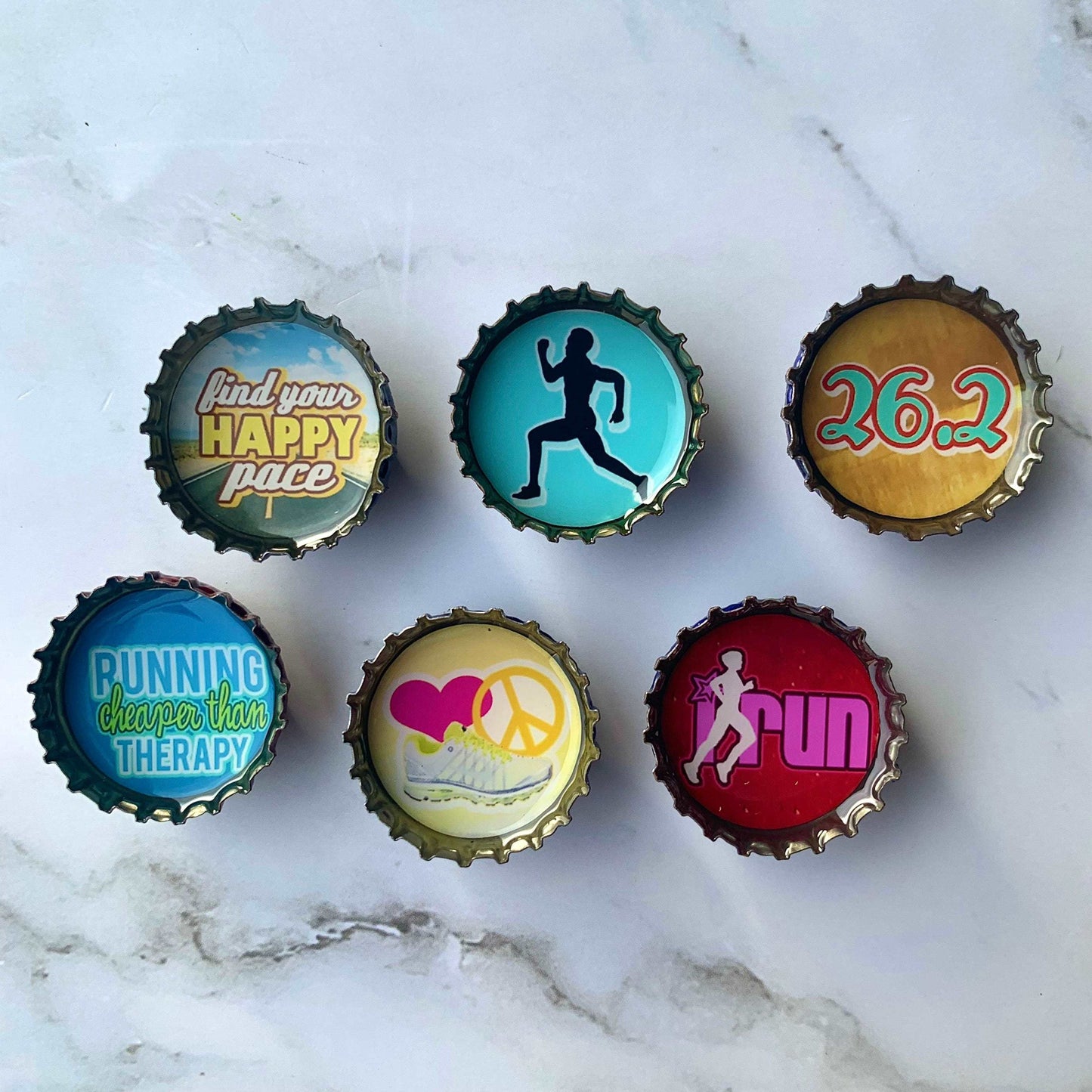 Bottle Cap Magnets - Running