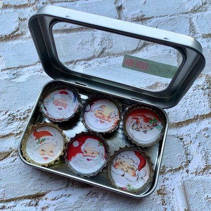 Bottle Cap Magnets - Santa