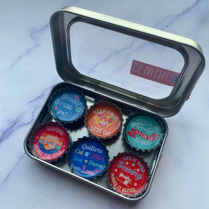 Bottle Cap Magnets - Sewing