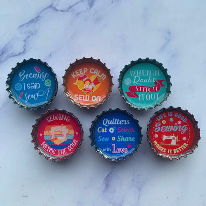 Bottle Cap Magnets - Sewing