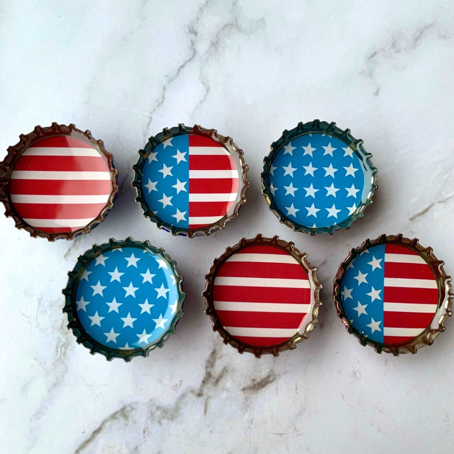 Bottle Cap Magnets - Stars & Stripes