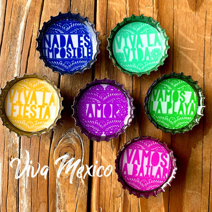 Bottle Cap Magnets - Viva Mexico