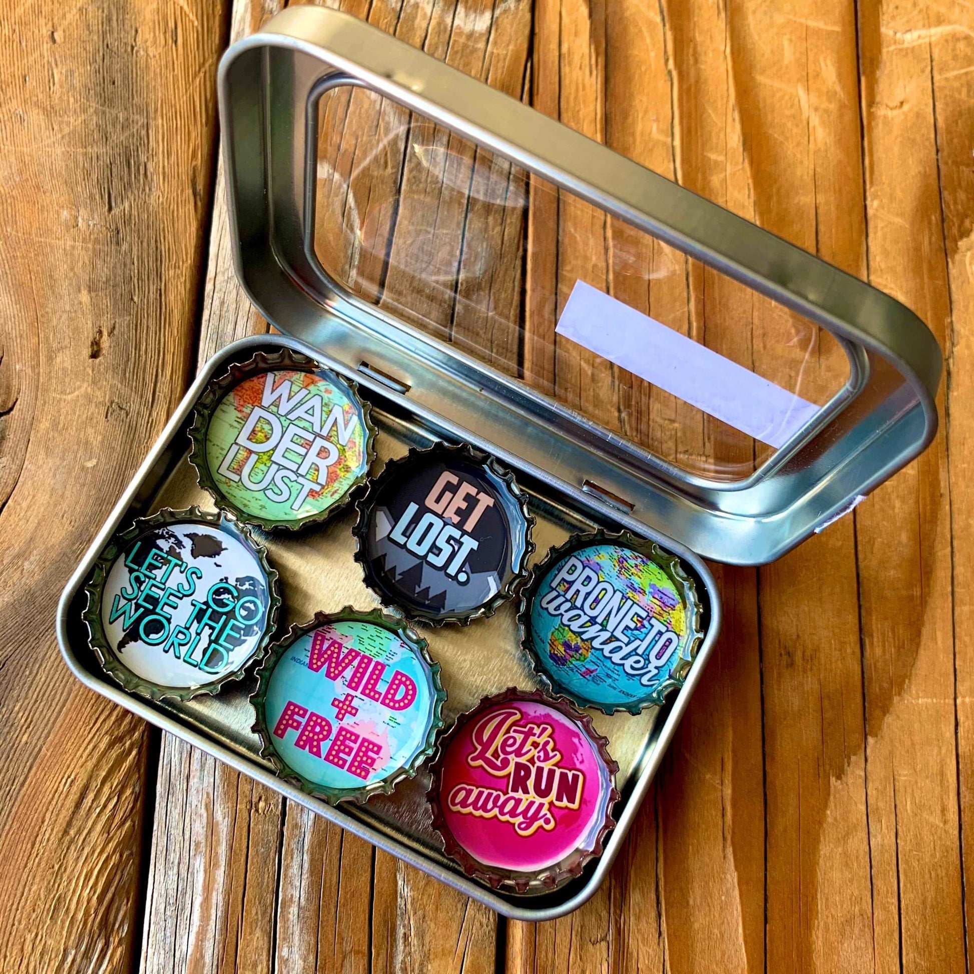 Bottle Cap Magnets - Wanderlust