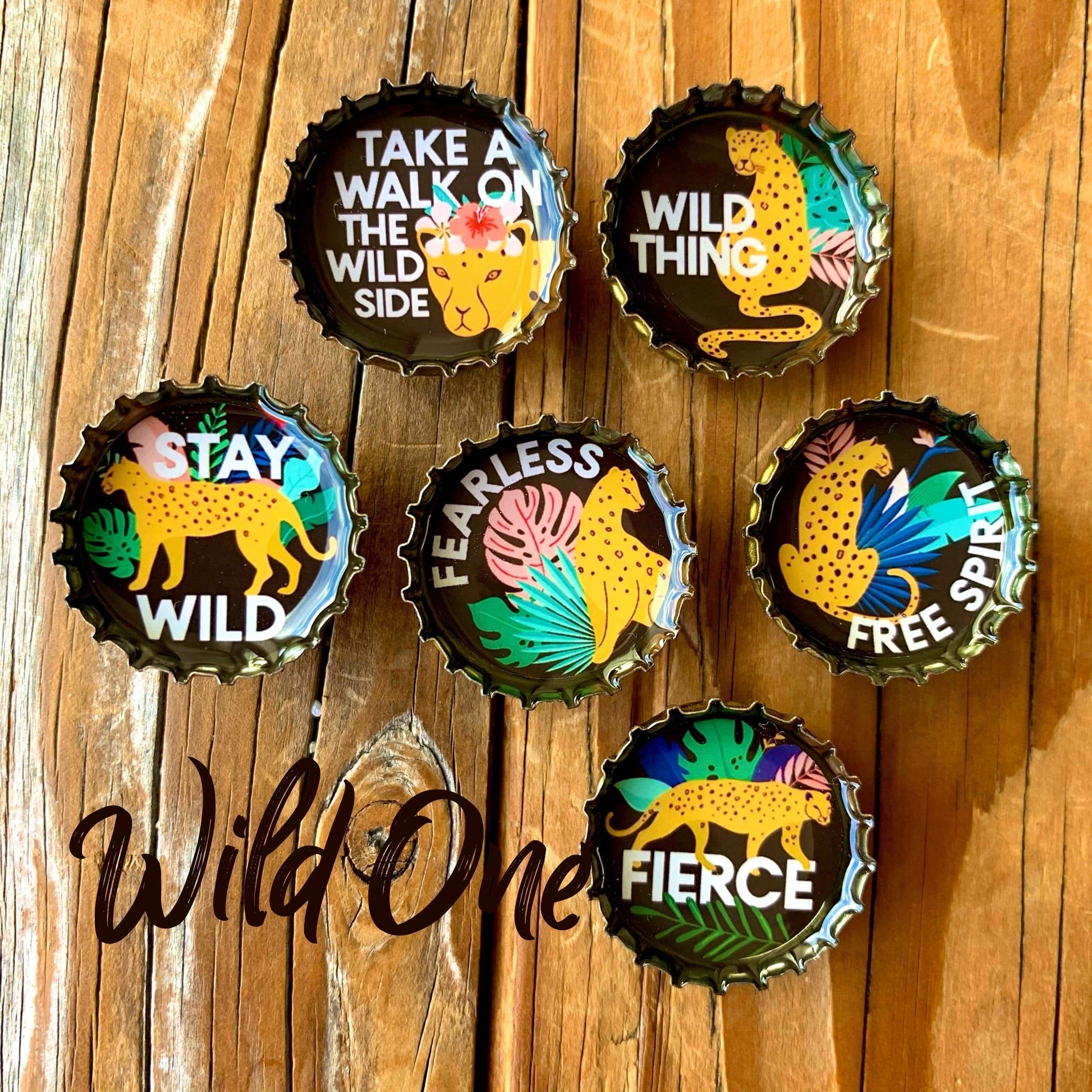 Bottle Cap Magnets - Wild One