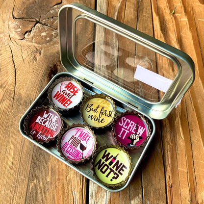 Bottle Cap Magnets - Wine