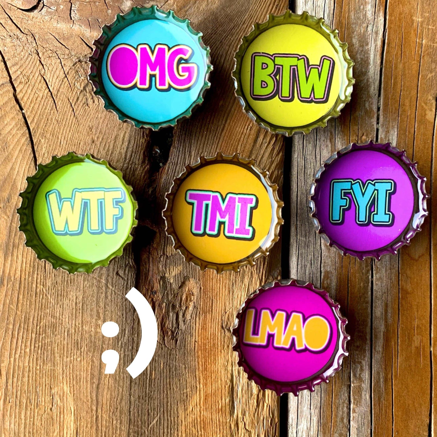 Bottle Cap Magnets - ;) Wink