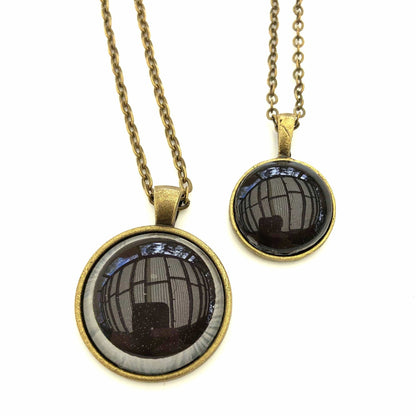 Postage Stamp Necklace - 2017 USA Solar Eclipse Color Changing Moon