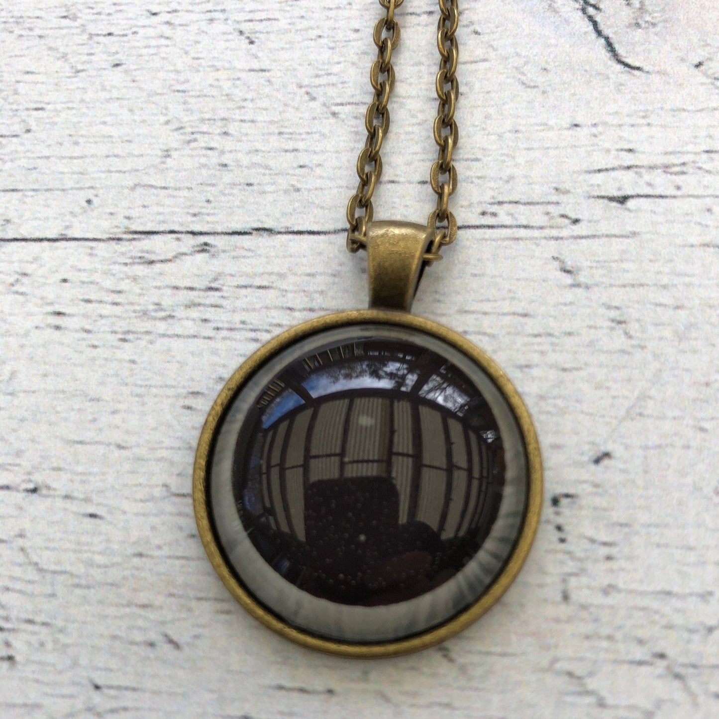 Postage Stamp Necklace - 2017 USA Solar Eclipse Color Changing Moon